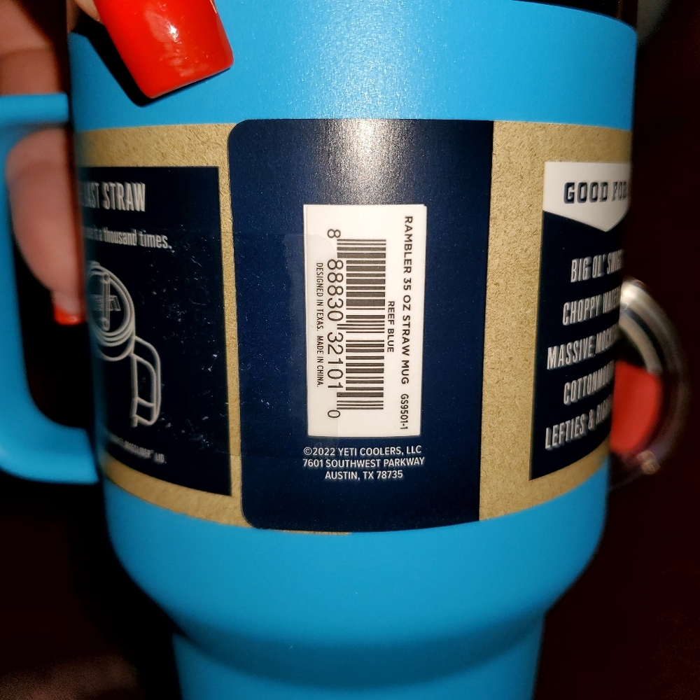 Yeti Blue Rambler 35 oz Straw Mug